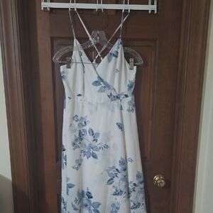 Floral Blue and White Women's Maxi Dress